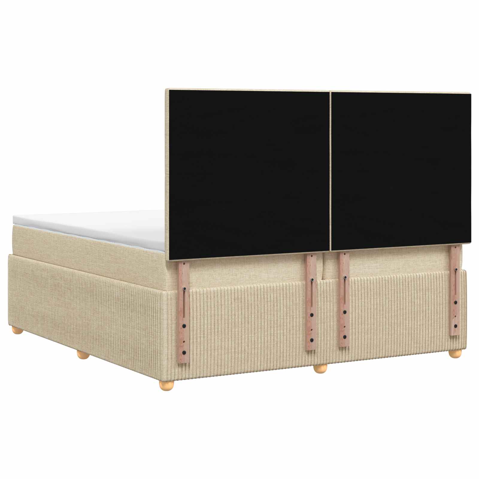 Postelja boxspring z vzmetnico Krem 200 x 200 cm Blago