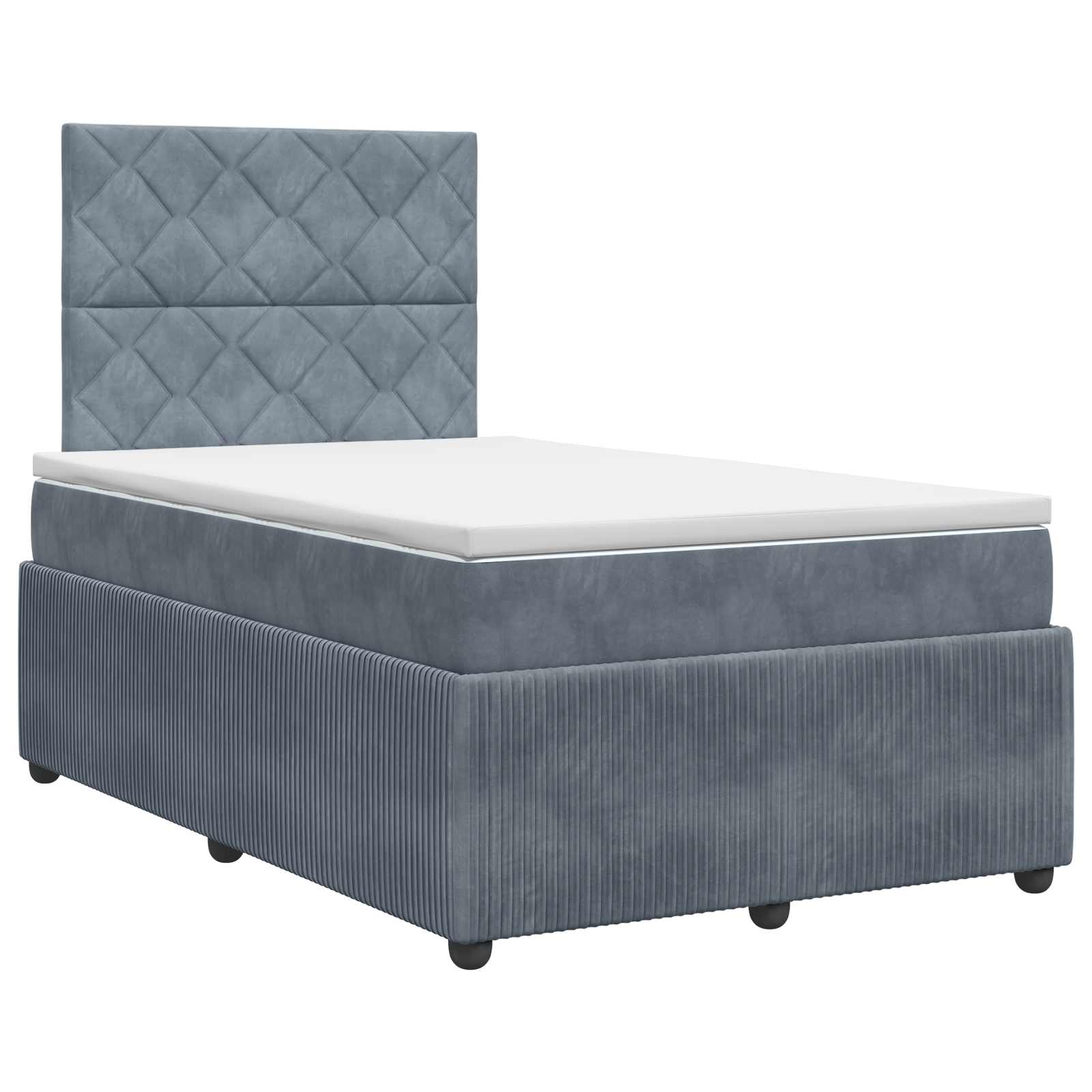 vidaXL Boxspringbed met matras Donkergrijs 120 x 190 cm Fluweel, foto 3