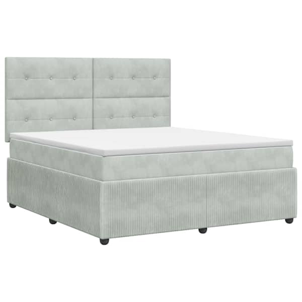 vidaXL Vedruvoodi madratsiga peaga Helehall 140 x 190 cm Samet