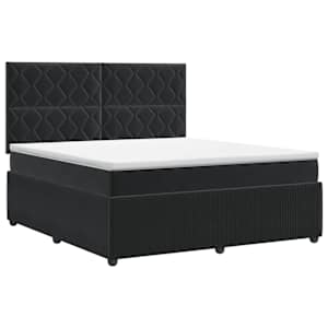 vidaXL Vedruvoodi madratsiga peaga Must 140 x 190 cm Samet