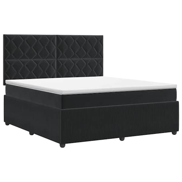 vidaXL Vedruvoodi madratsiga peaga Must 140 x 190 cm Samet