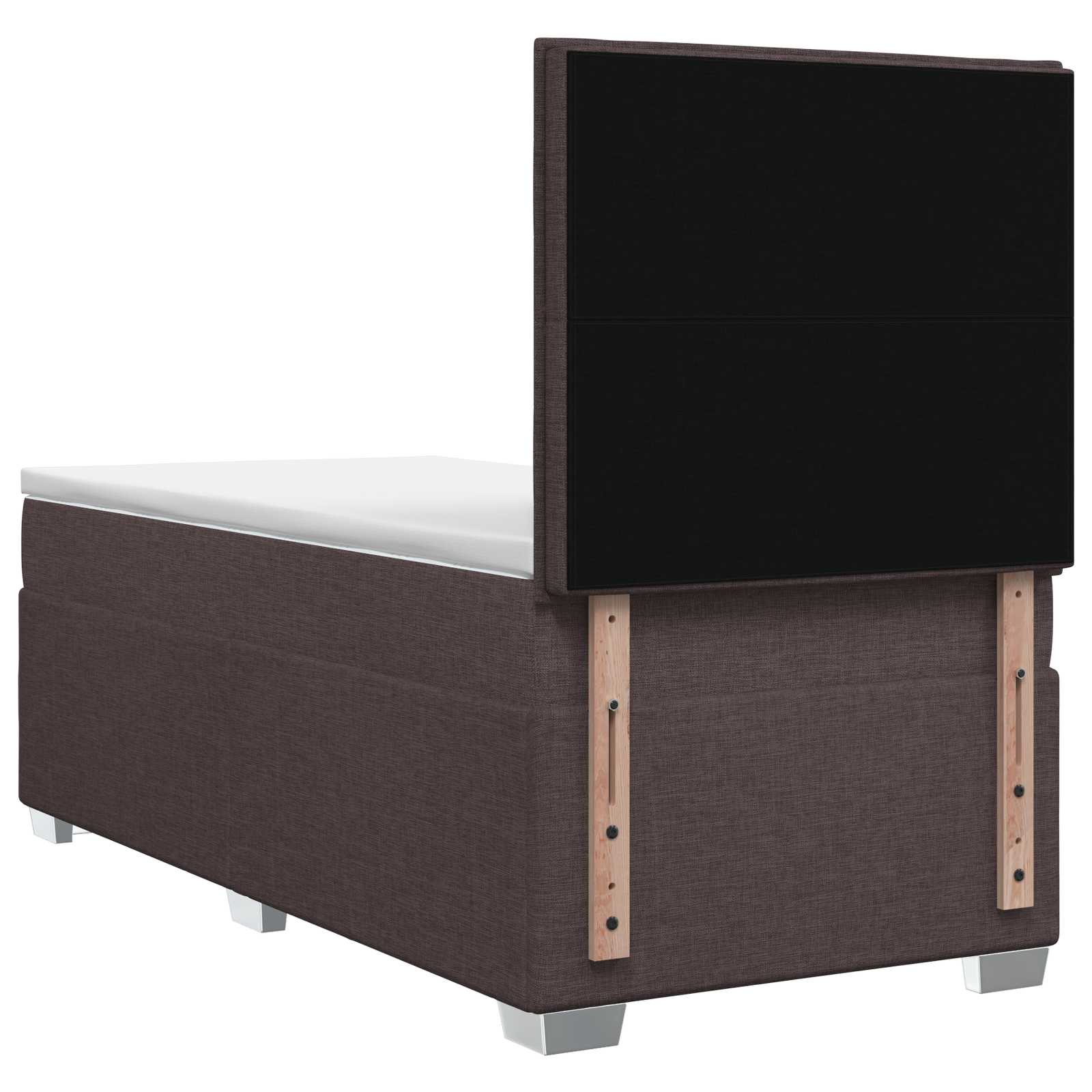 Postelja boxspring z vzmetnico Temno rjava 80 x 200 cm Blago