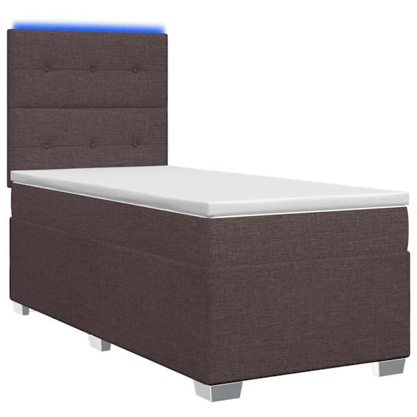 vidaXL Vedruvoodi madratsiga peaga Tume pruun 80 x 200 cm kangas