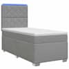 vidaXL Vedruvoodi madratsiga LED-ribadega Helehall 80 x 200 cm kangas