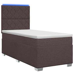 vidaXL Vedruvoodi madratsiga peaga Tume pruun 80 x 200 cm kangas