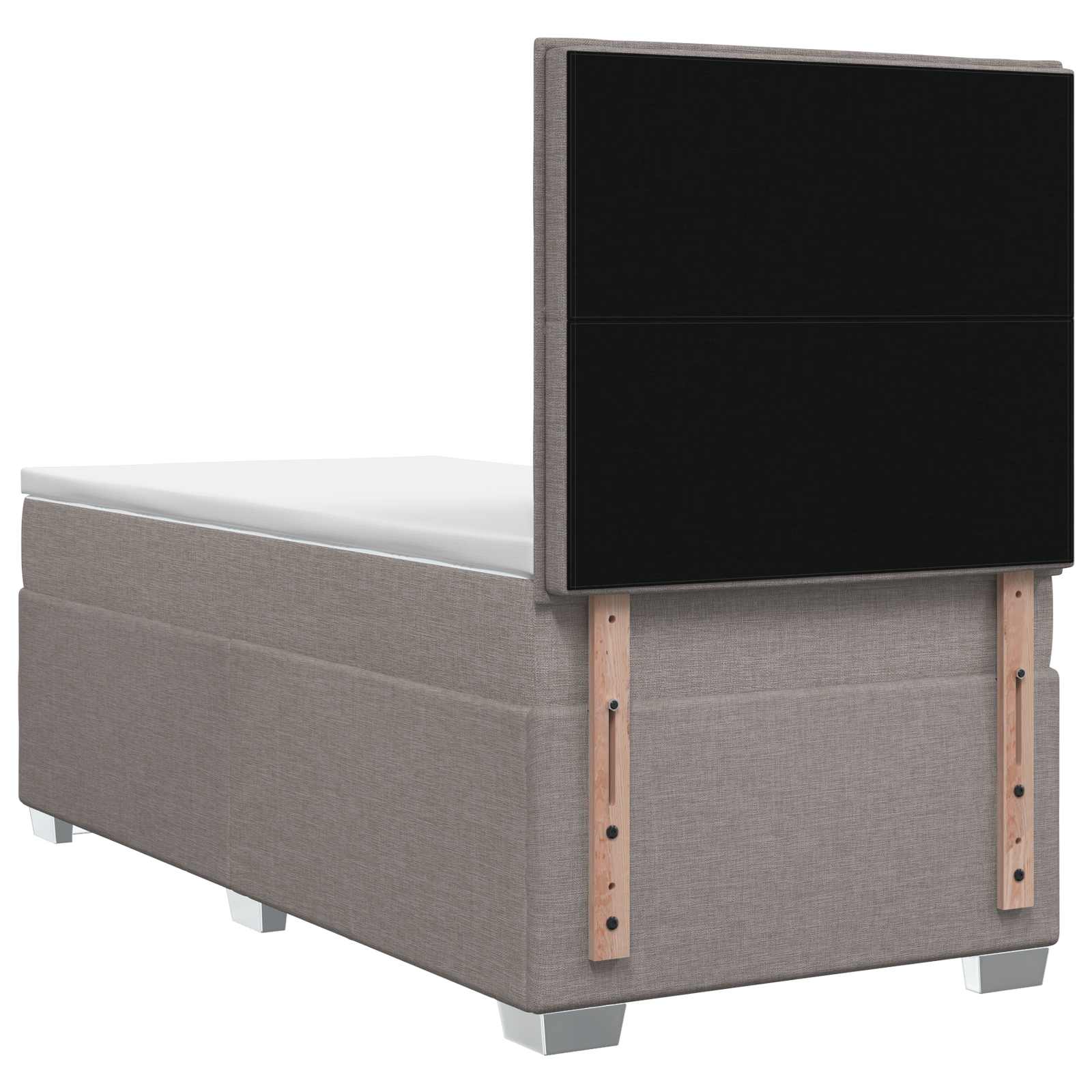 Postelja boxspring z vzmetnico Taupe 90 x 190 cm Blago