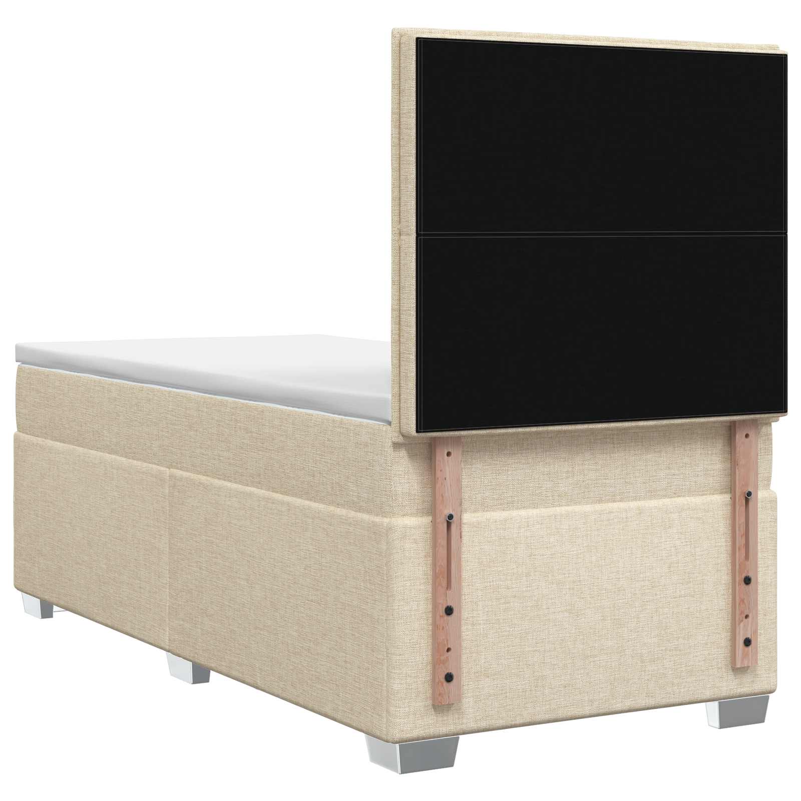 Postelja boxspring z vzmetnico Krem 90 x 200 cm Blago