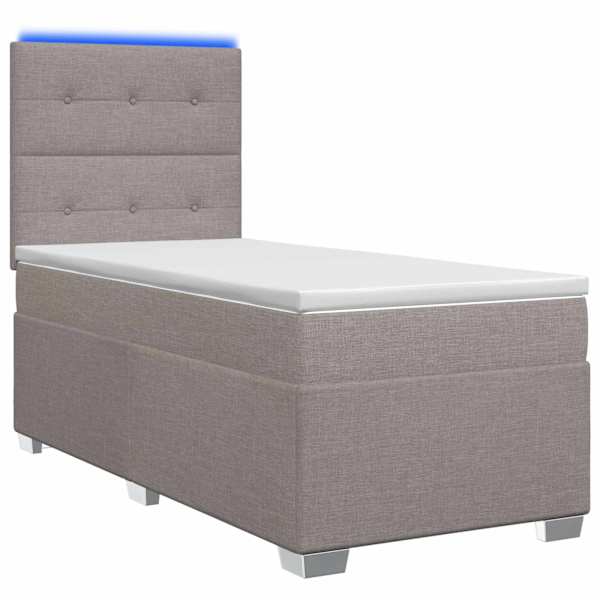 vidaXL Vedruvoodi madratsiga peaga Pruunikashall 90 x 200 cm kangas