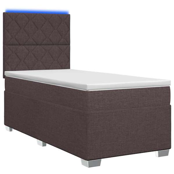 vidaXL Vedruvoodi madratsiga peaga Tume pruun 100 x 200 cm kangas