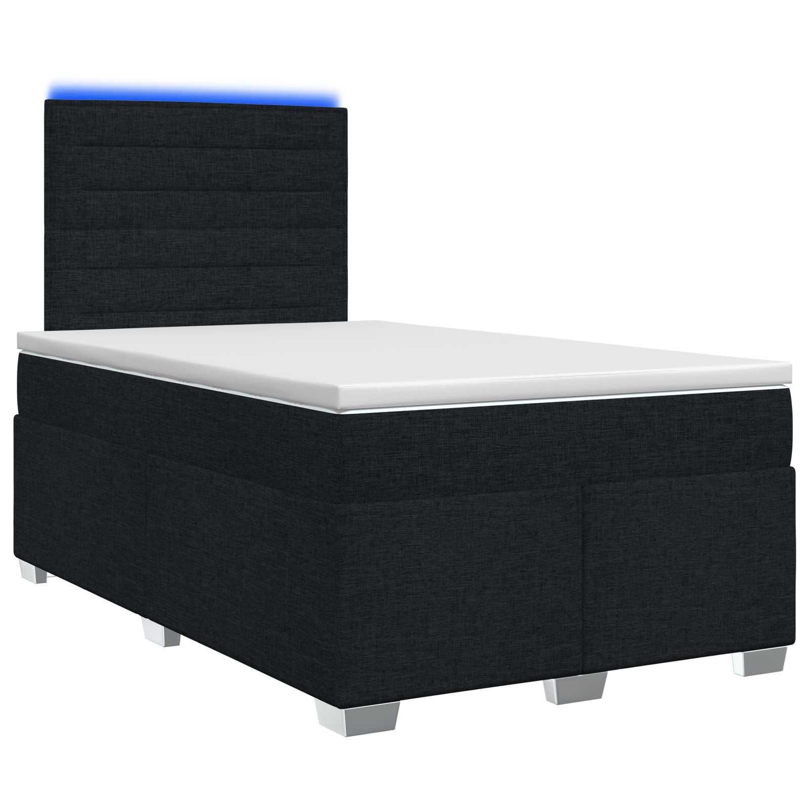 Postelja boxspring z vzmetnico Črna 120 x 190 cm Blago