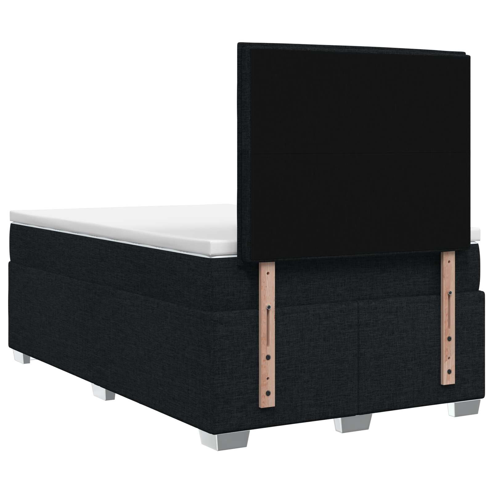Postelja boxspring z vzmetnico Črna 120 x 190 cm Blago