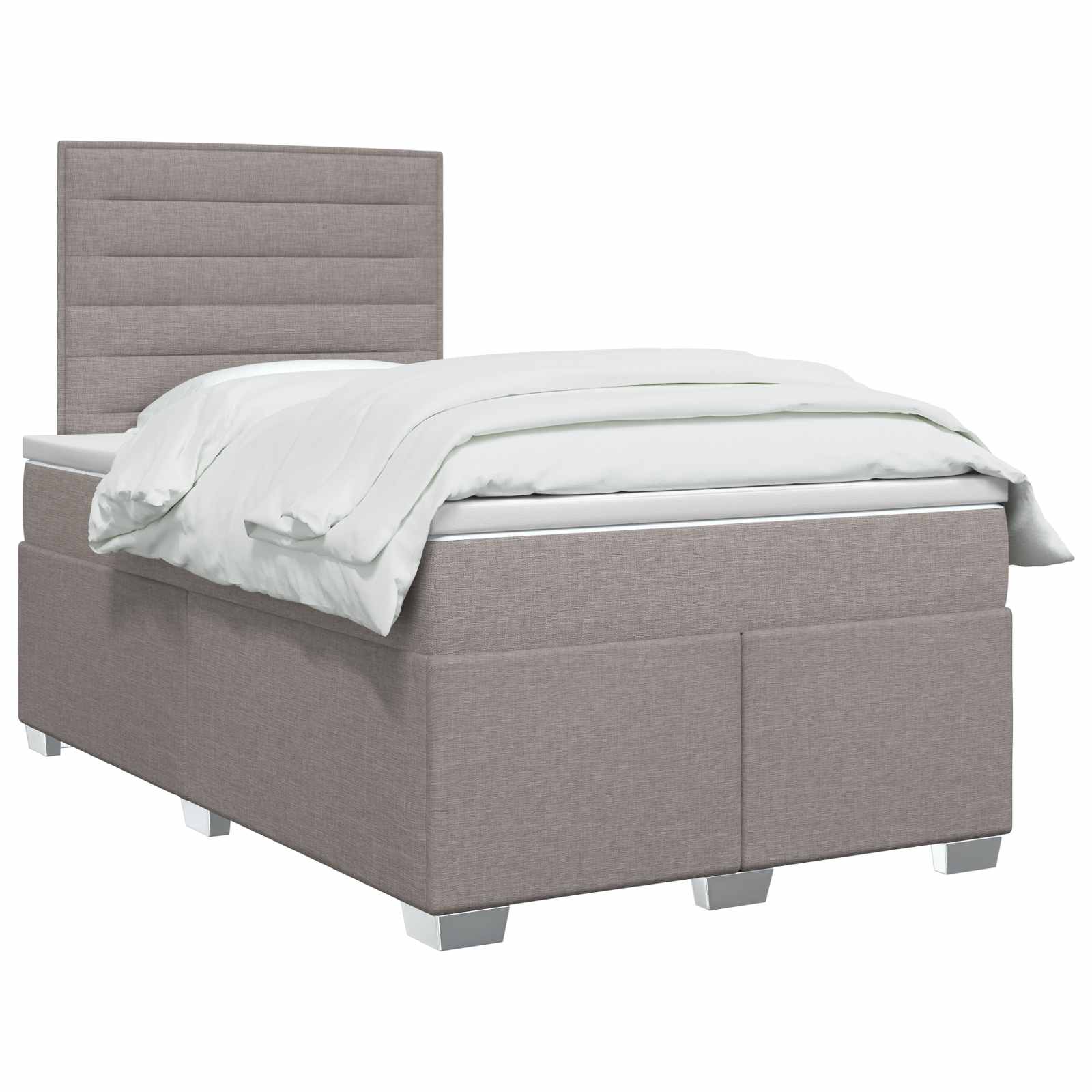Postelja boxspring z vzmetnico Taupe 120 x 190 cm Blago