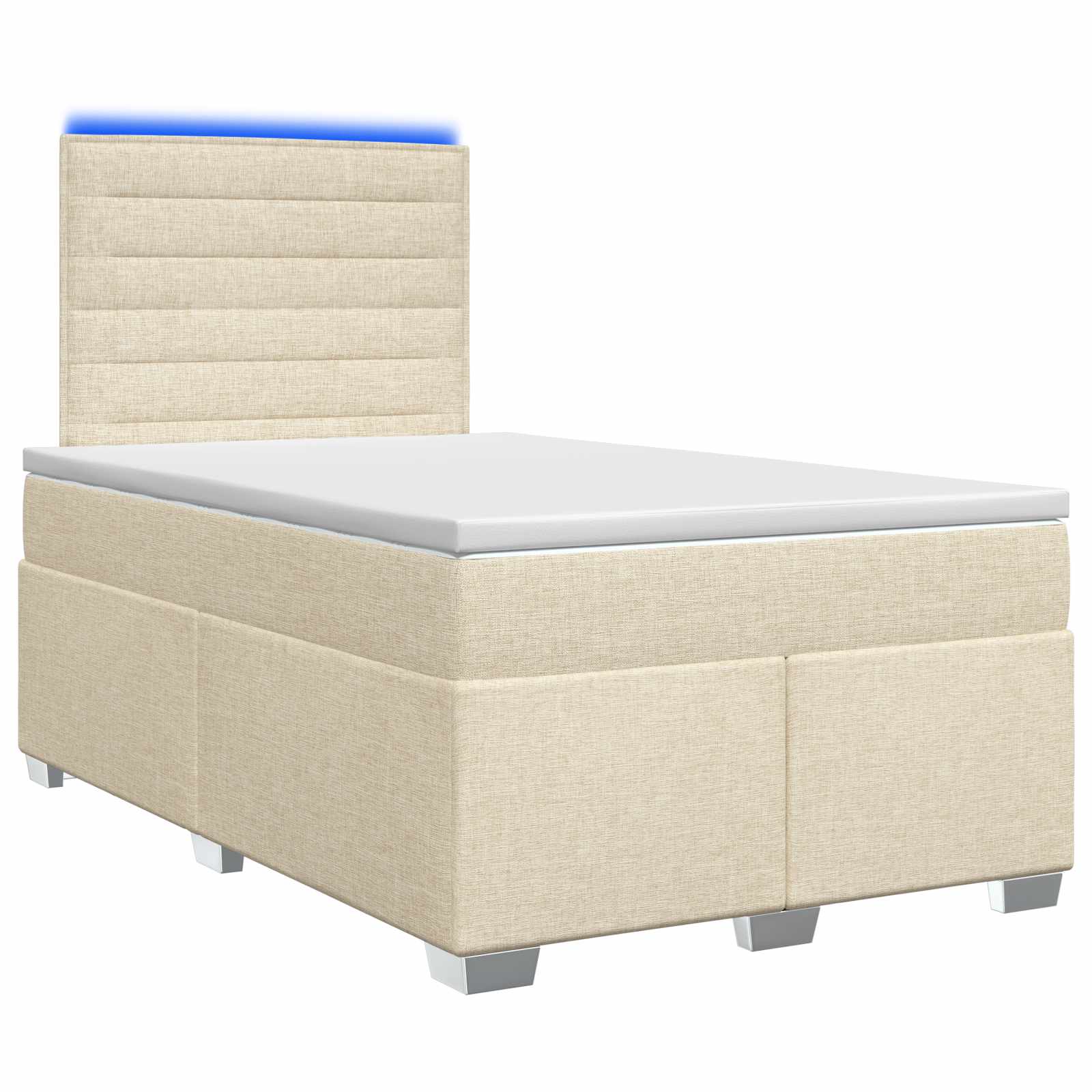 vidaXL Boxspringbed met matras Crèmekleurig 120 x 190 cm Stof, foto 3