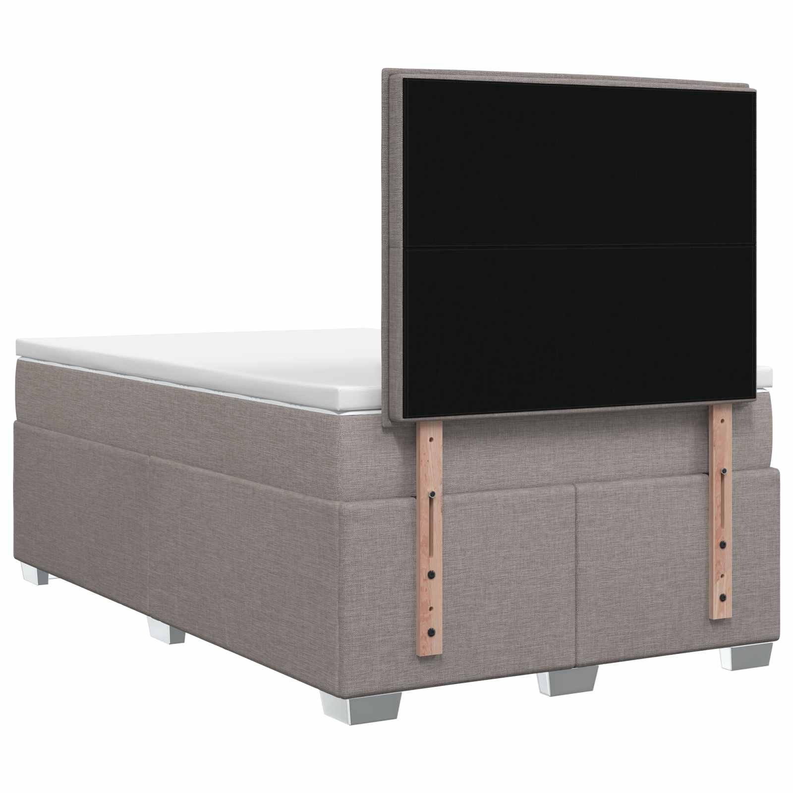 Postelja boxspring z vzmetnico Taupe 120 x 200 cm Blago