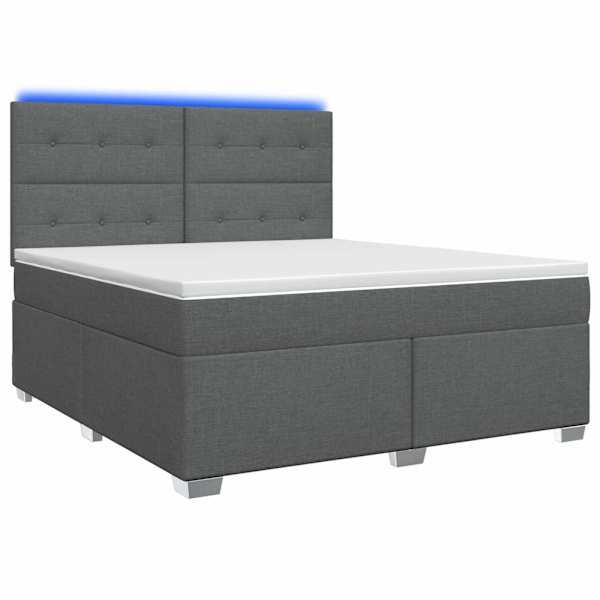 vidaXL Vedruvoodi madratsiga LED-ribadega Tumehall 140 x 190 cm kangas