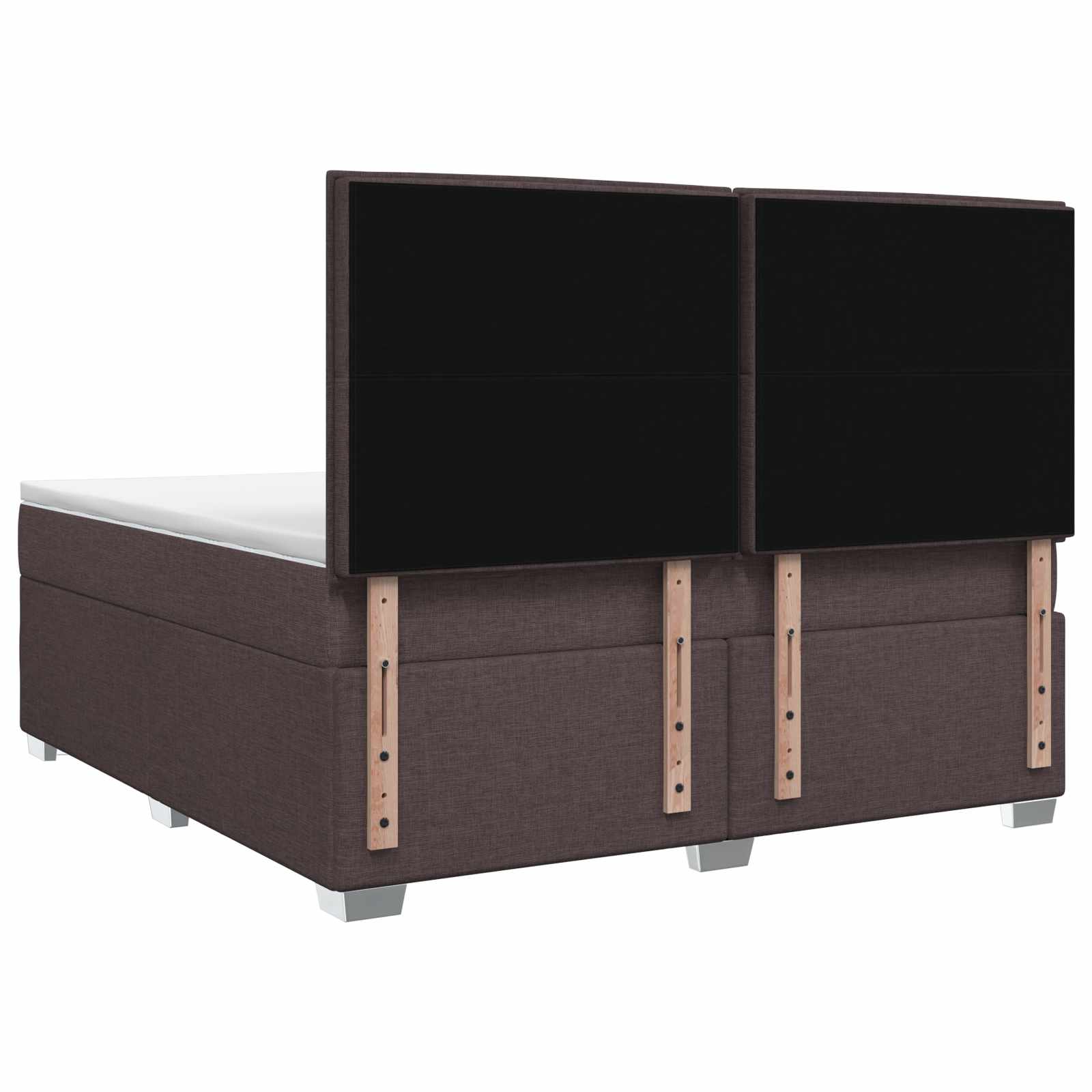 Postelja boxspring z vzmetnico Temno rjava 160 x 200 cm Blago