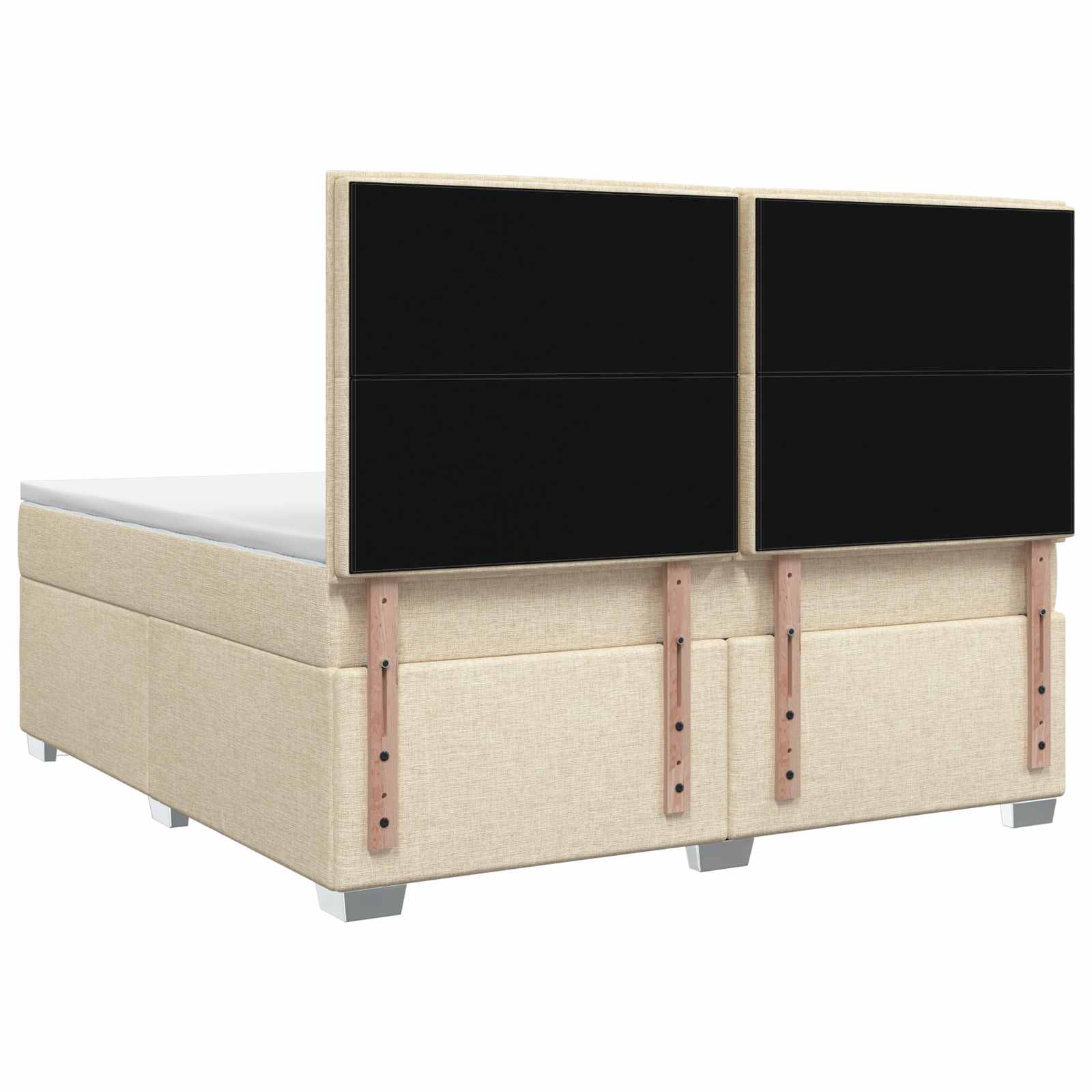 Postelja boxspring z vzmetnico Krem 160 x 200 cm Blago