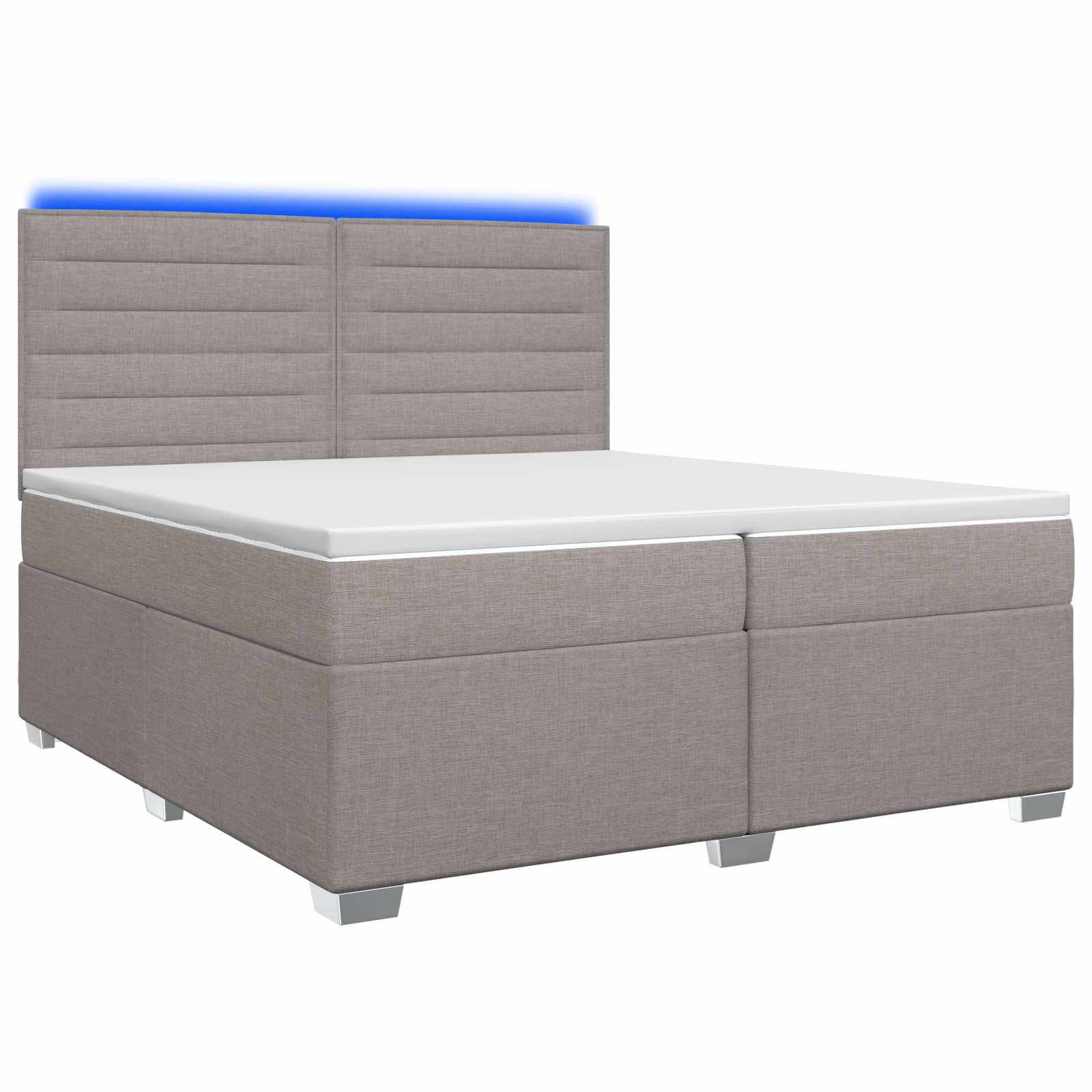 vidaXL Boxspringbed met matras met hoofdeinde Taupe 200 x 200 cm Stof, foto 3