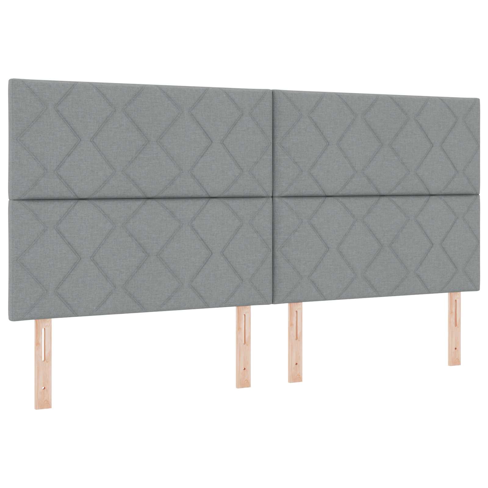 Postelja boxspring z vzmetnico Svetlo siva 200 x 200 cm Blago
