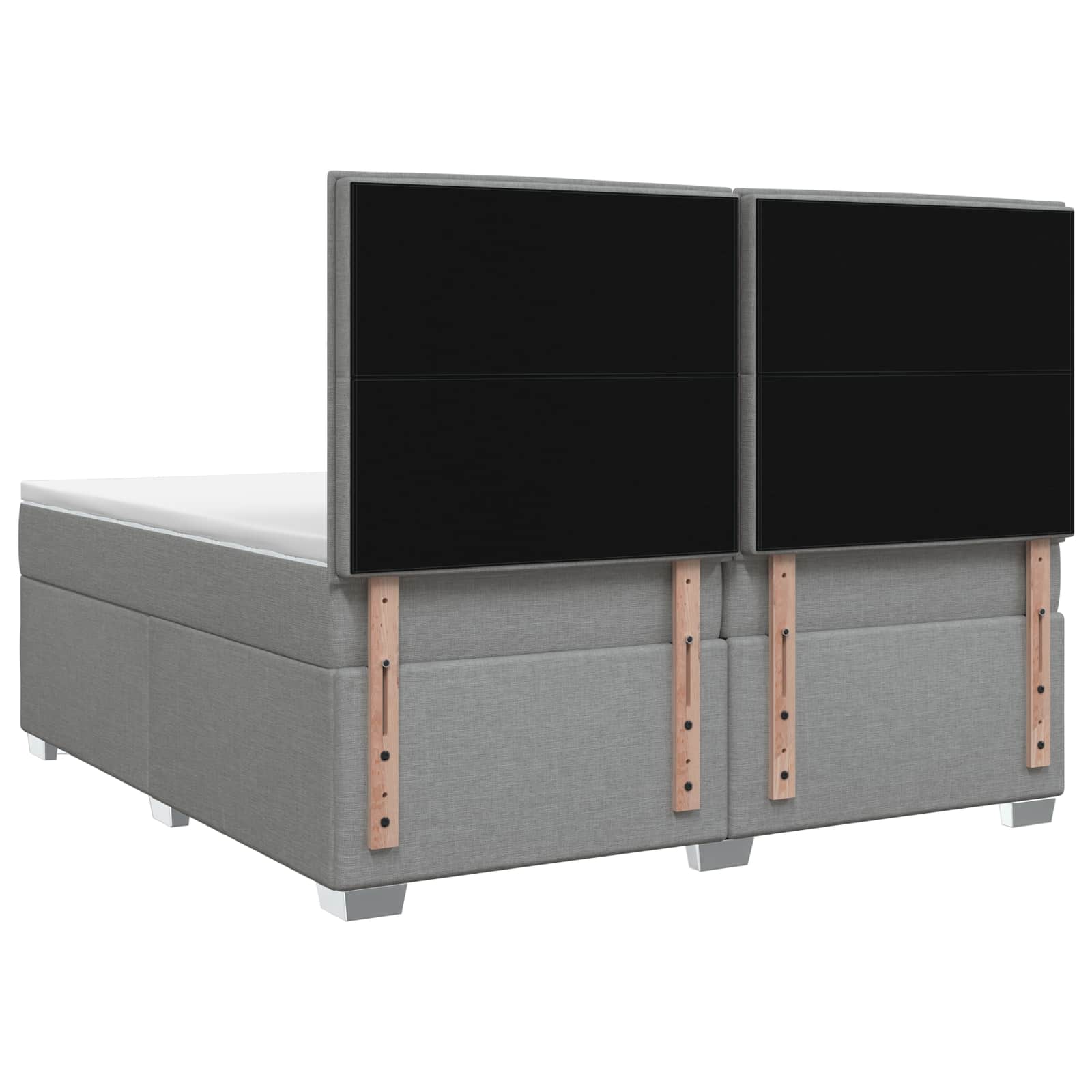 Postelja boxspring z vzmetnico Svetlo siva 200 x 200 cm Blago