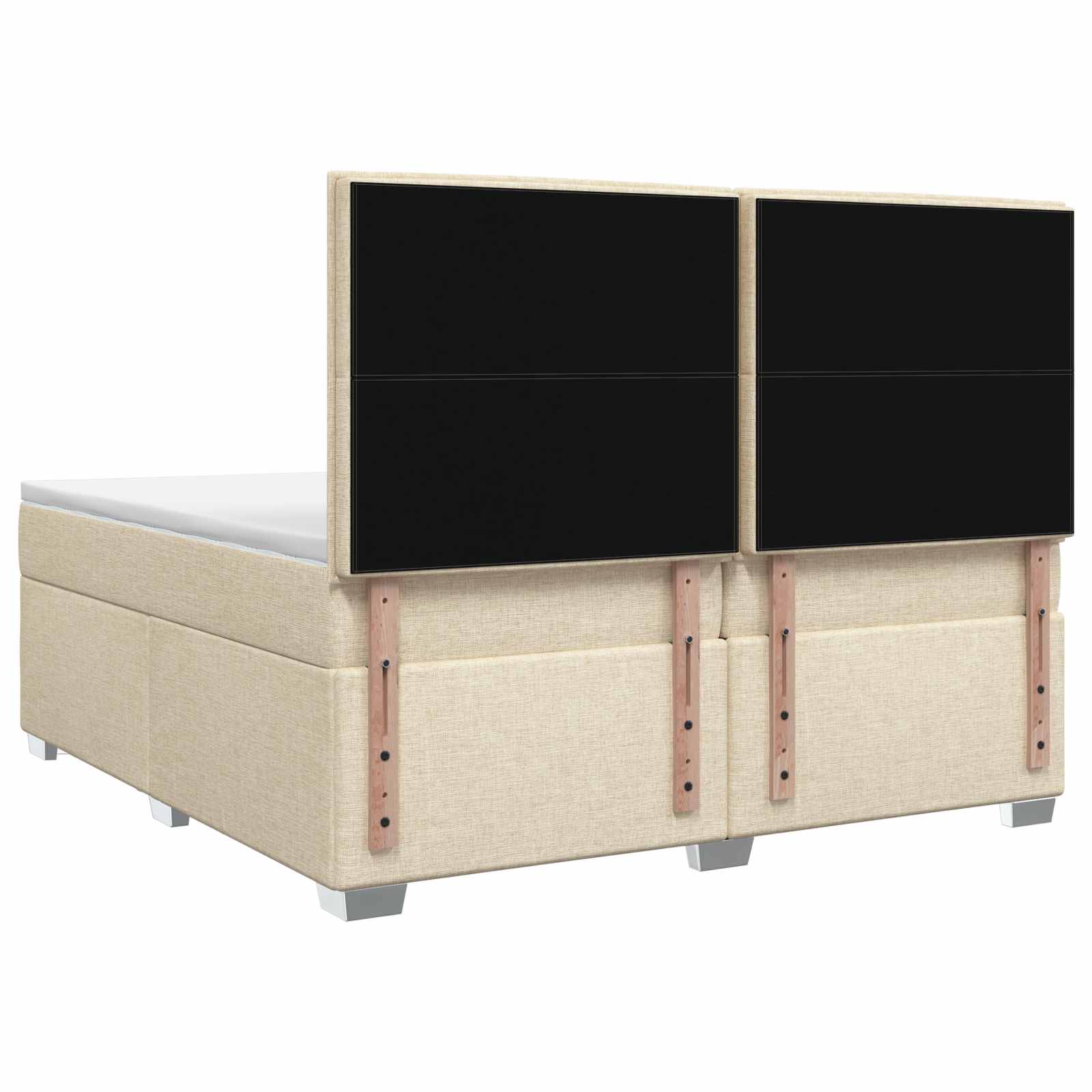 Postelja boxspring z vzmetnico Krem 200 x 200 cm Blago