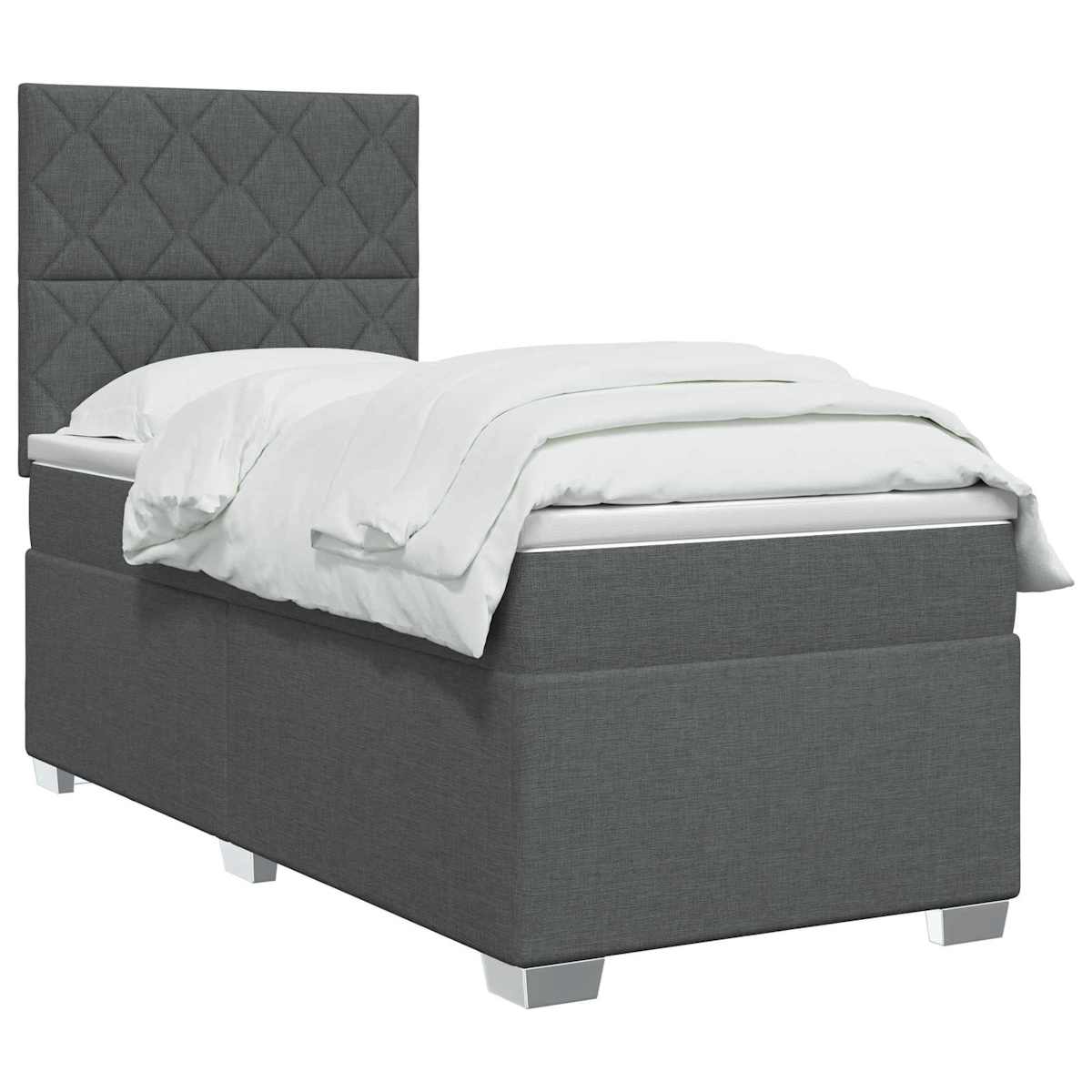Box Spring Seng med Madras og LED 90 x 190 cm Stof - Billede 3