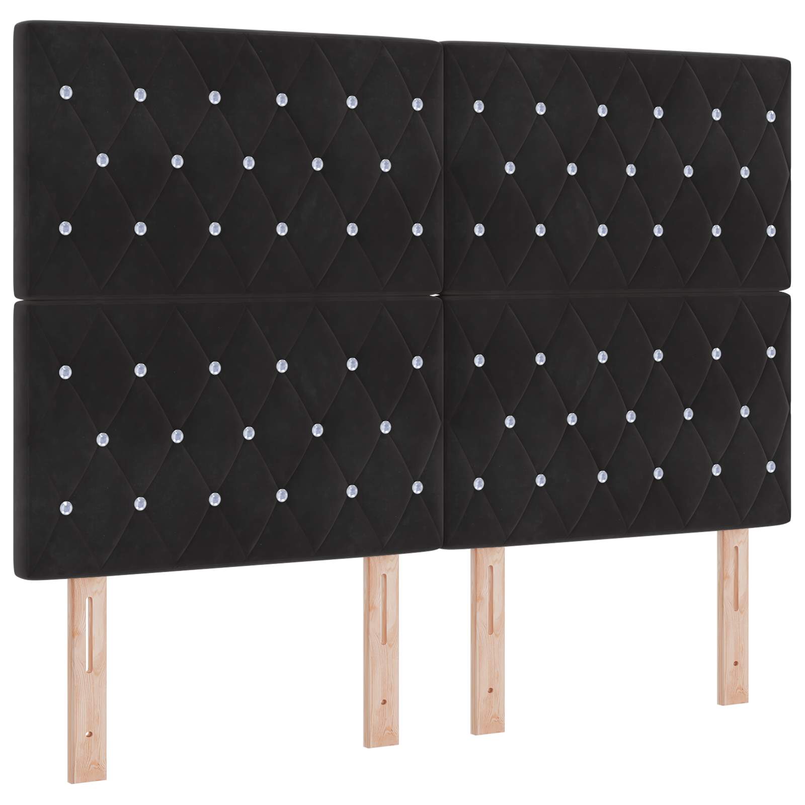 Postelja boxspring z vzmetnico Črna 140 x 190 cm Žamet