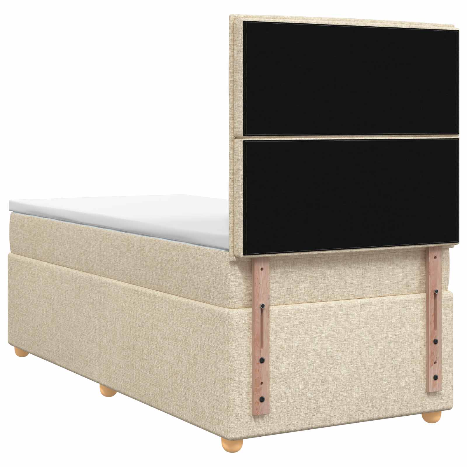 Postelja boxspring z vzmetnico Krem 80 x 200 cm Blago