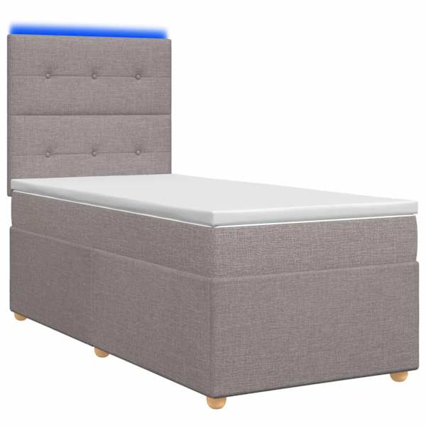 vidaXL Vedruvoodi madratsiga peaga Pruunikashall 90 x 190 cm kangas