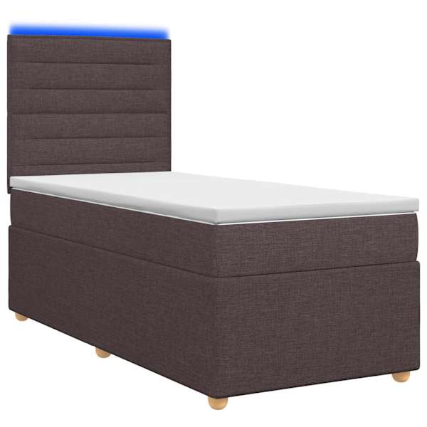 vidaXL Vedruvoodi madratsiga peaga Tume pruun 100 x 200 cm kangas