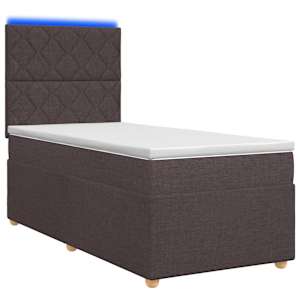 vidaXL Vedruvoodi madratsiga peaga Tume pruun 100 x 200 cm kangas