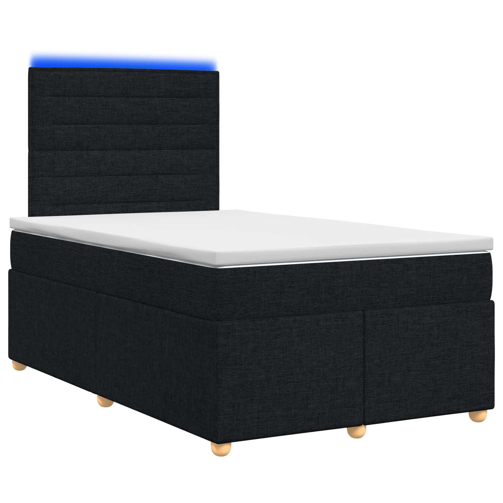 Postelja boxspring z vzmetnico Črna 120 x 190 cm Blago