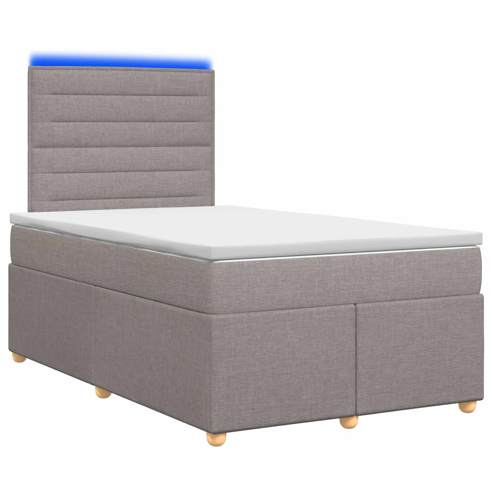 Postelja boxspring z vzmetnico Taupe 120 x 190 cm Blago