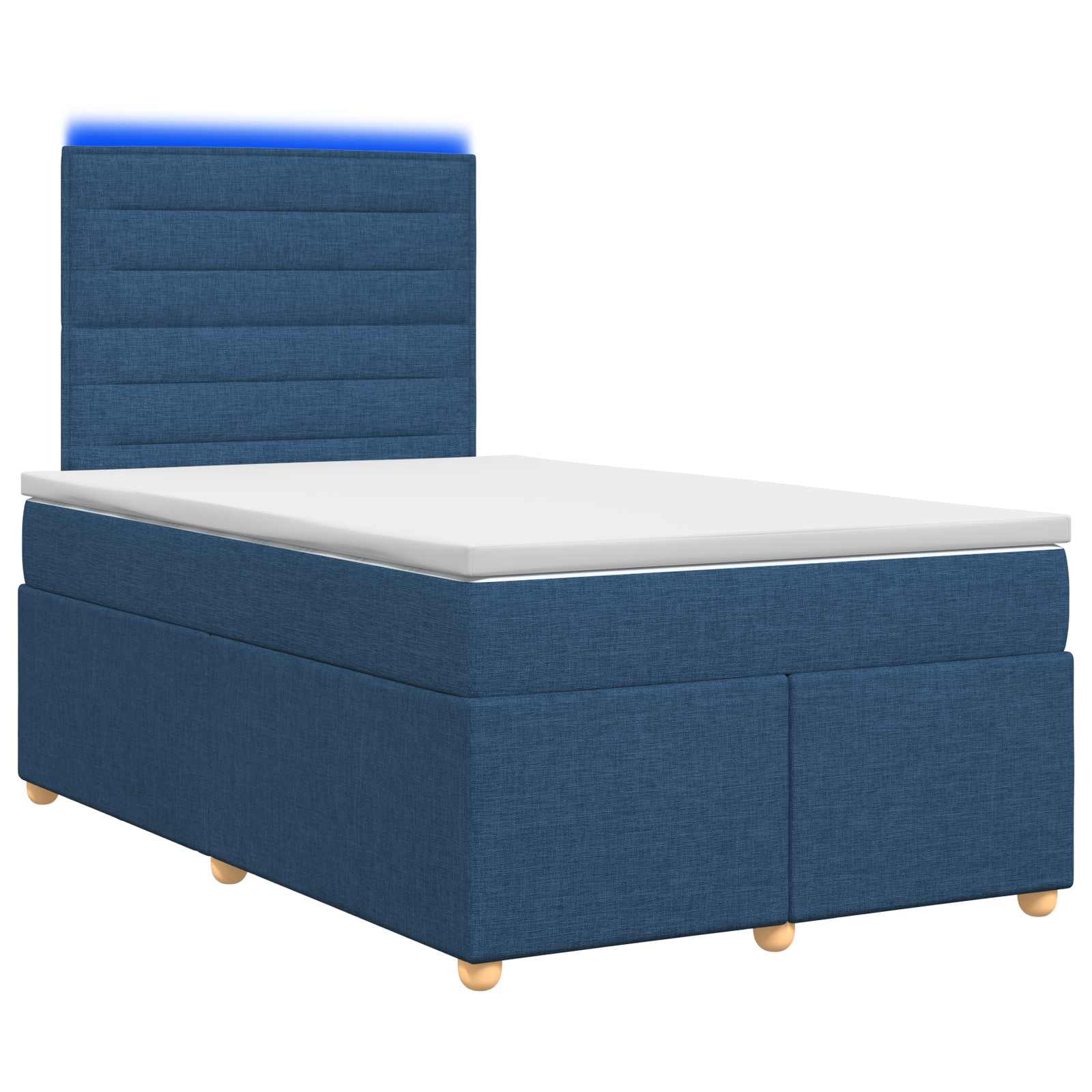vidaXL Boxspringbed met matras met hoofdeinde Blauw 120 x 190 cm Stof, foto 3