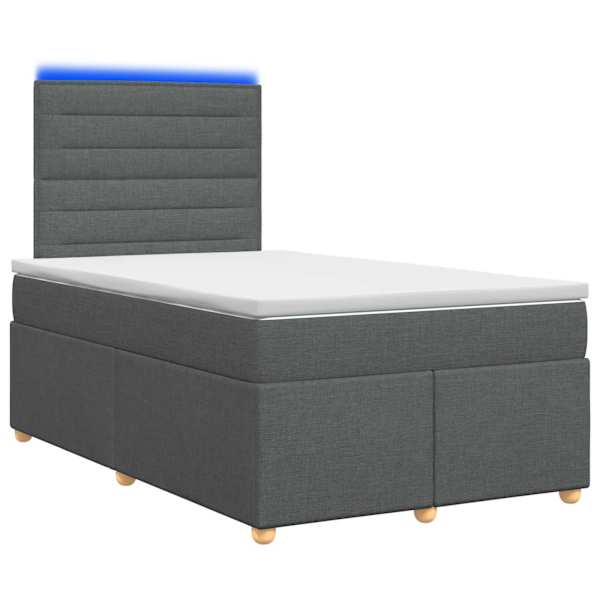 vidaXL Vedruvoodi madratsiga LED-ribadega Tumehall 120 x 200 cm kangas