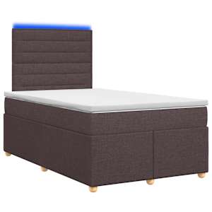 vidaXL Vedruvoodi madratsiga peaga Tume pruun 120 x 200 cm kangas