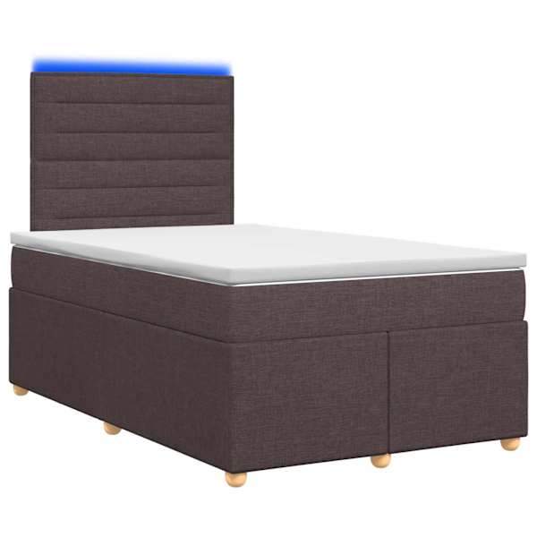 vidaXL Vedruvoodi madratsiga peaga Tume pruun 120 x 200 cm kangas
