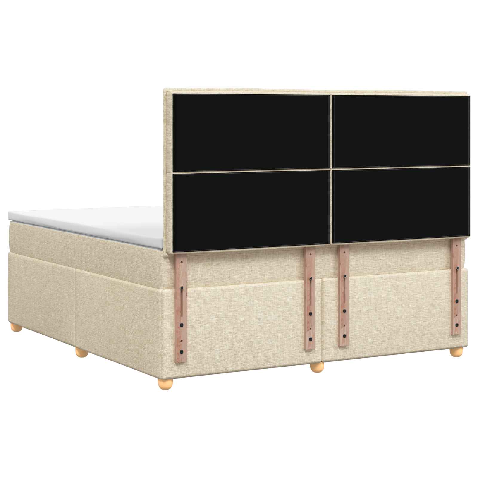 Postelja boxspring z vzmetnico Krem 140 x 190 cm Blago