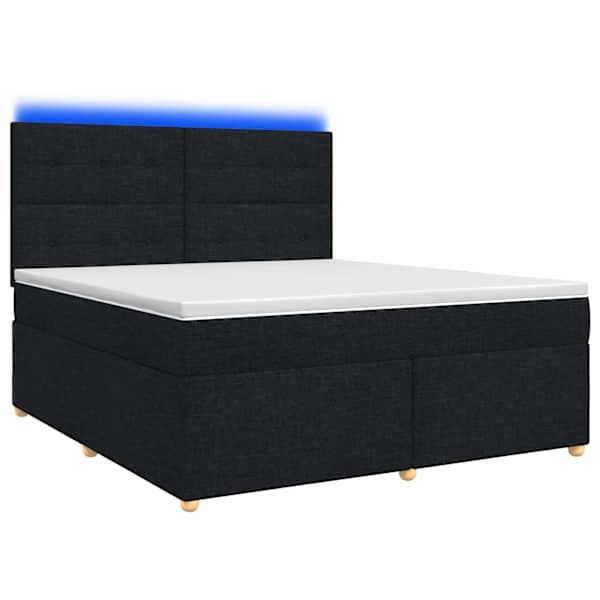 vidaXL Vedruvoodi madratsiga LED-ribadega Must 140 x 190 cm kangas
