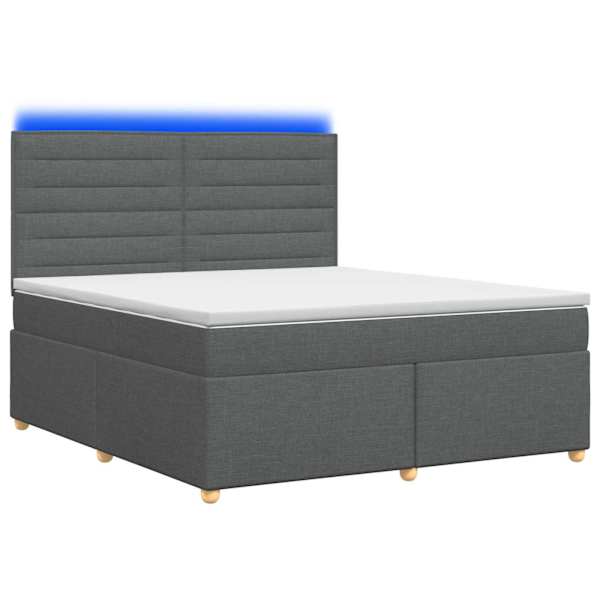 vidaXL Vedruvoodi madratsiga LED-ribadega Tumehall 160 x 200 cm kangas