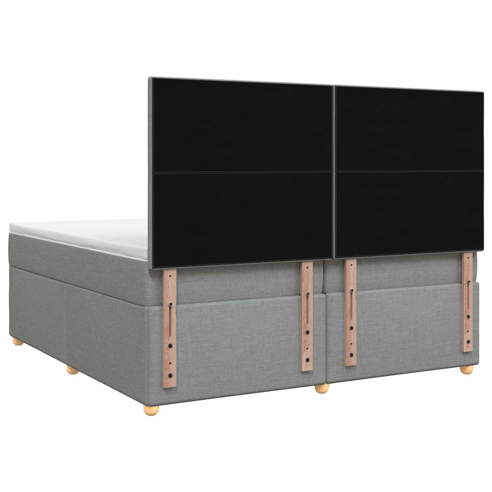 Postelja boxspring z vzmetnico Svetlo siva 200 x 200 cm Blago