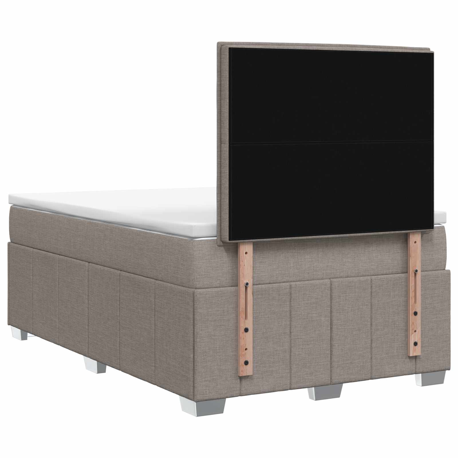 LED posteljni pod z vzmetnico Taupe 120 x 190 cm Blago