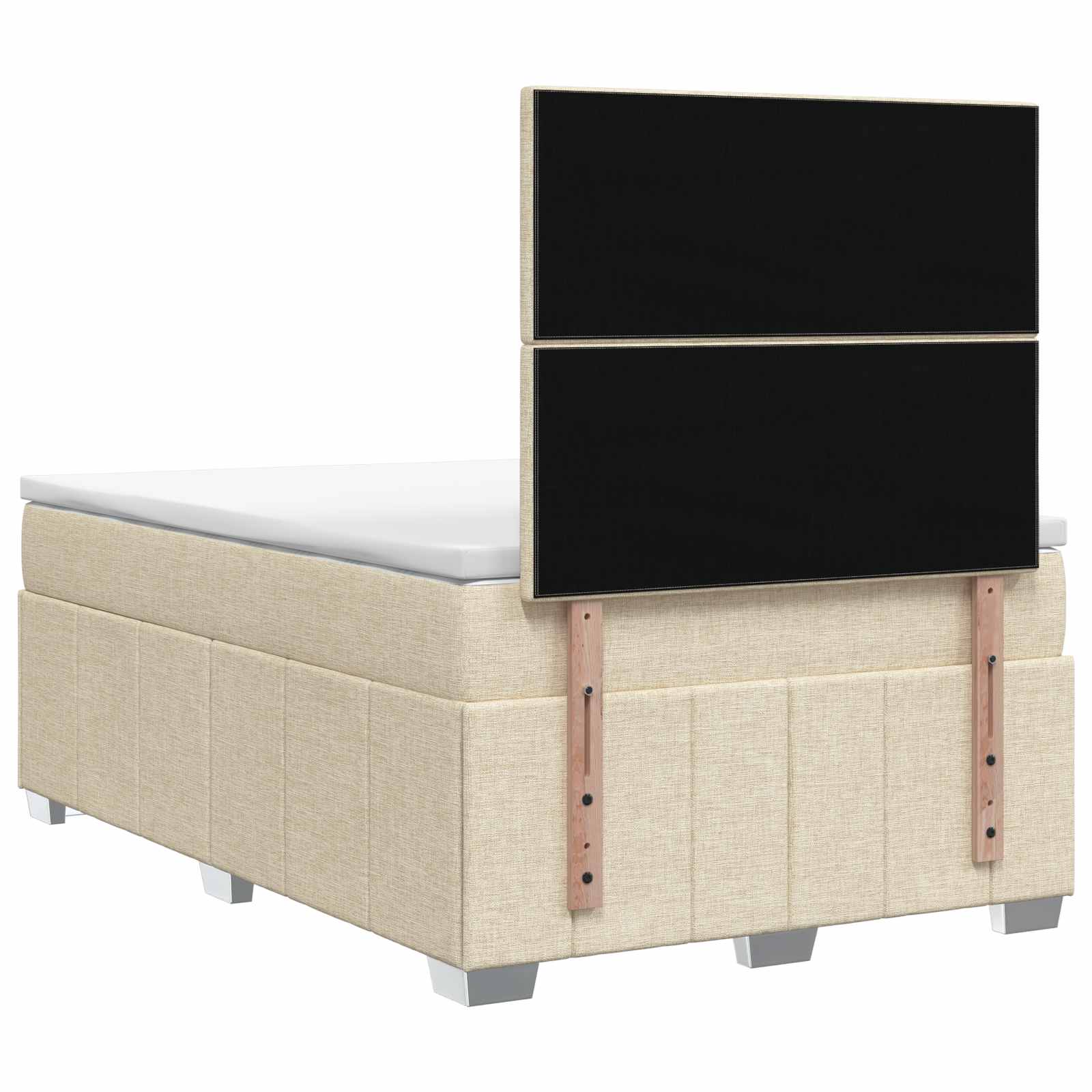 LED posteljni pod z vzmetnico Krem 120 x 190 cm Blago