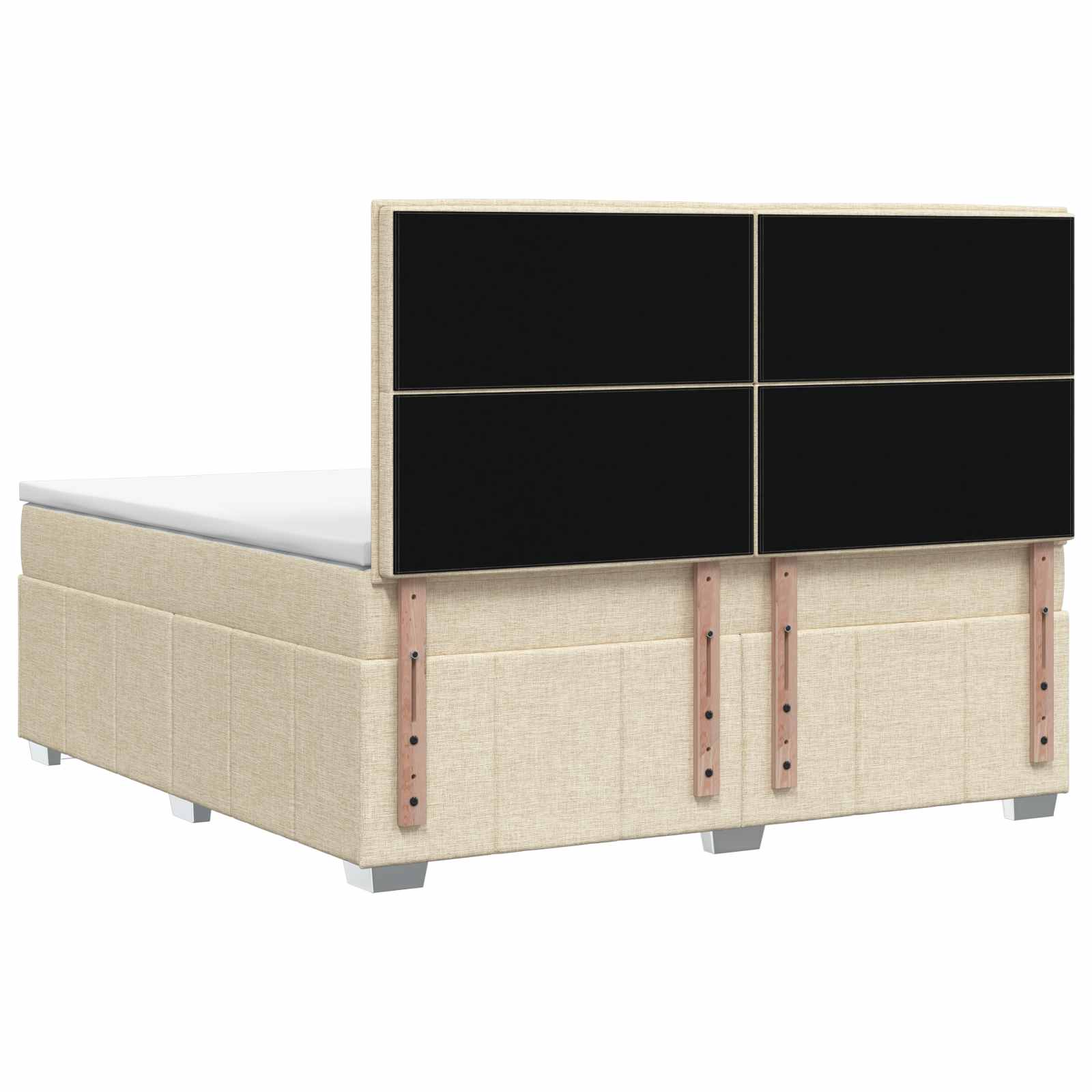 LED posteljni pod z vzmetnico Krem 140 x 200 cm Blago