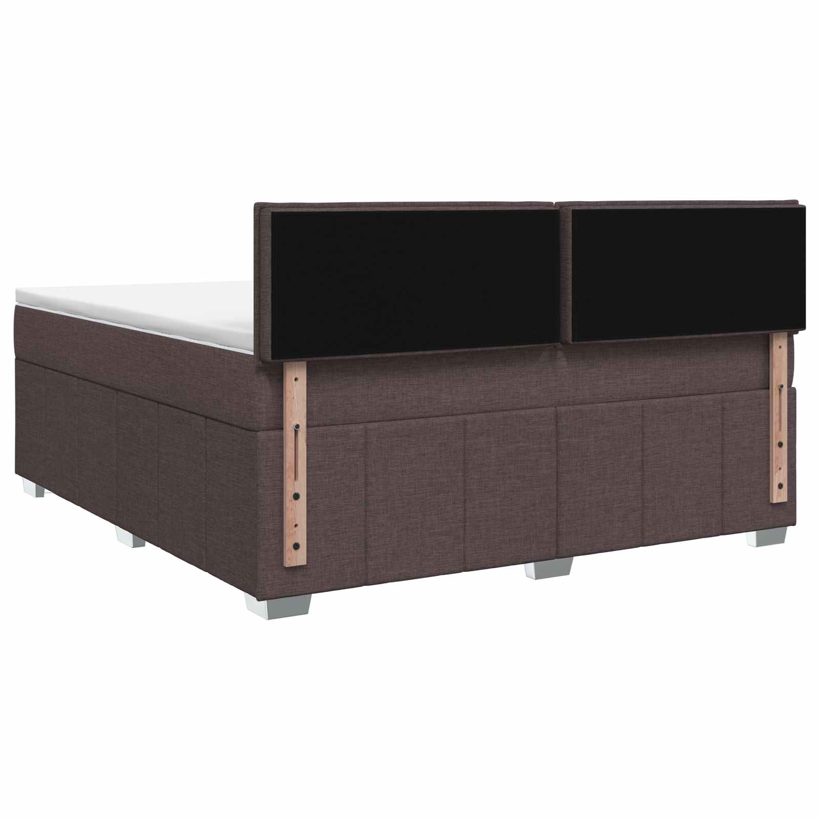 LED posteljni pod z vzmetnico Temno rjava 180 x 200 cm Blago