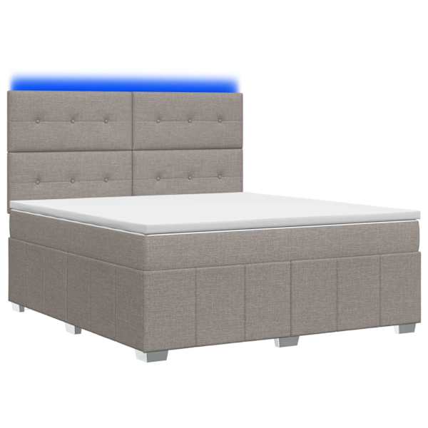 vidaXL LED kastivoodiga madrats Pruunikashall 180 x 200 cm kangas