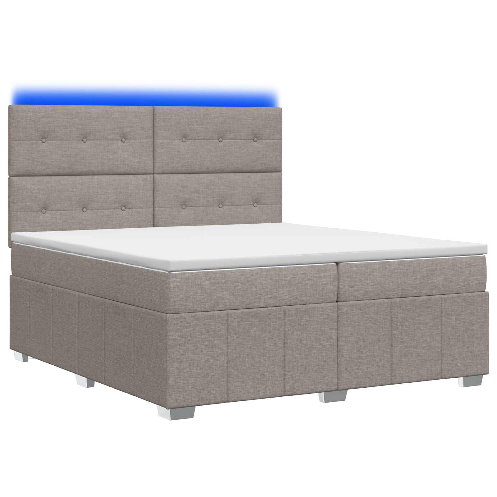 LED легло с матрак с LED ленти Таупе 200 x 200 cm Текстил – снимка 2