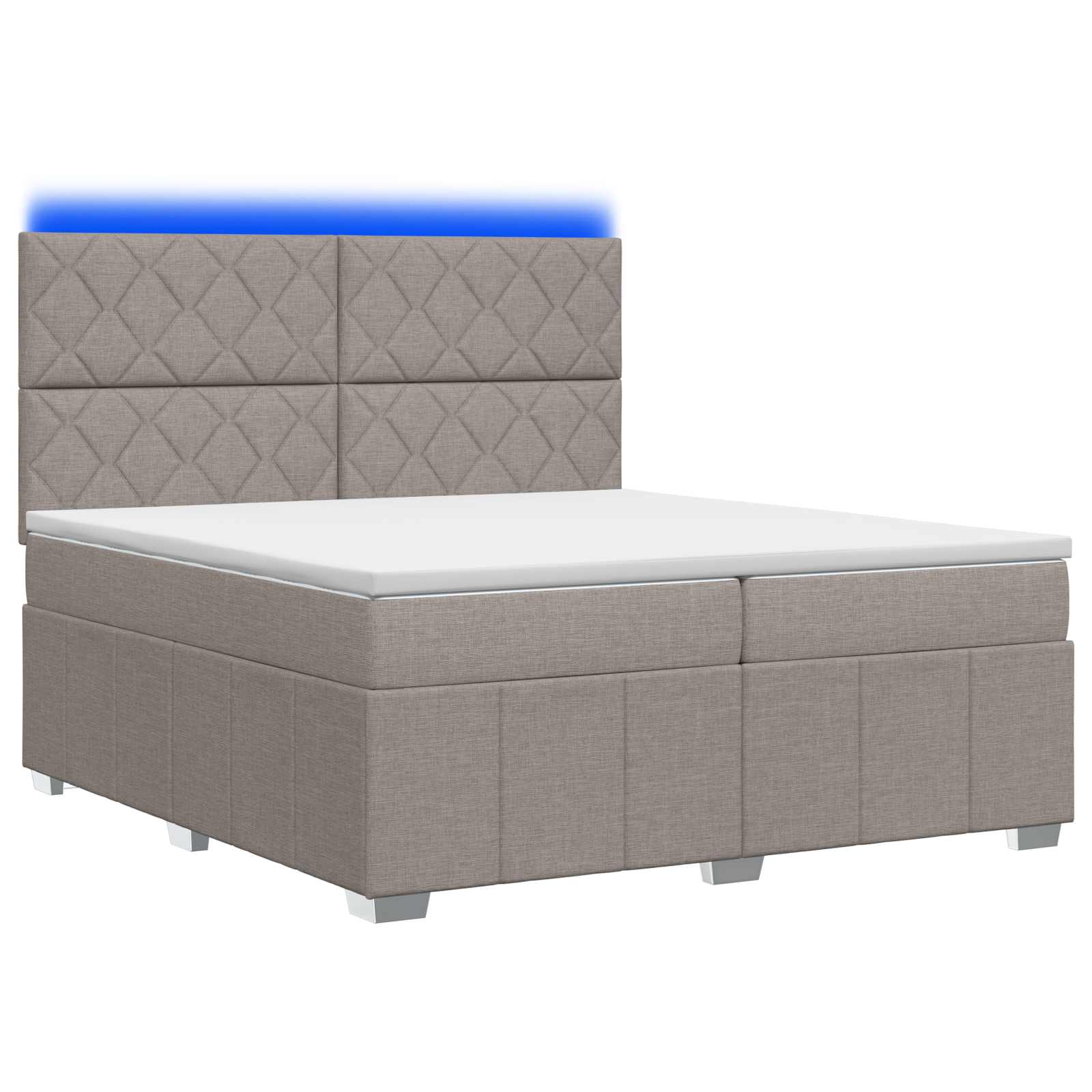 LED легло с матрак с LED ленти Таупе 200 x 200 cm Текстил – снимка 2