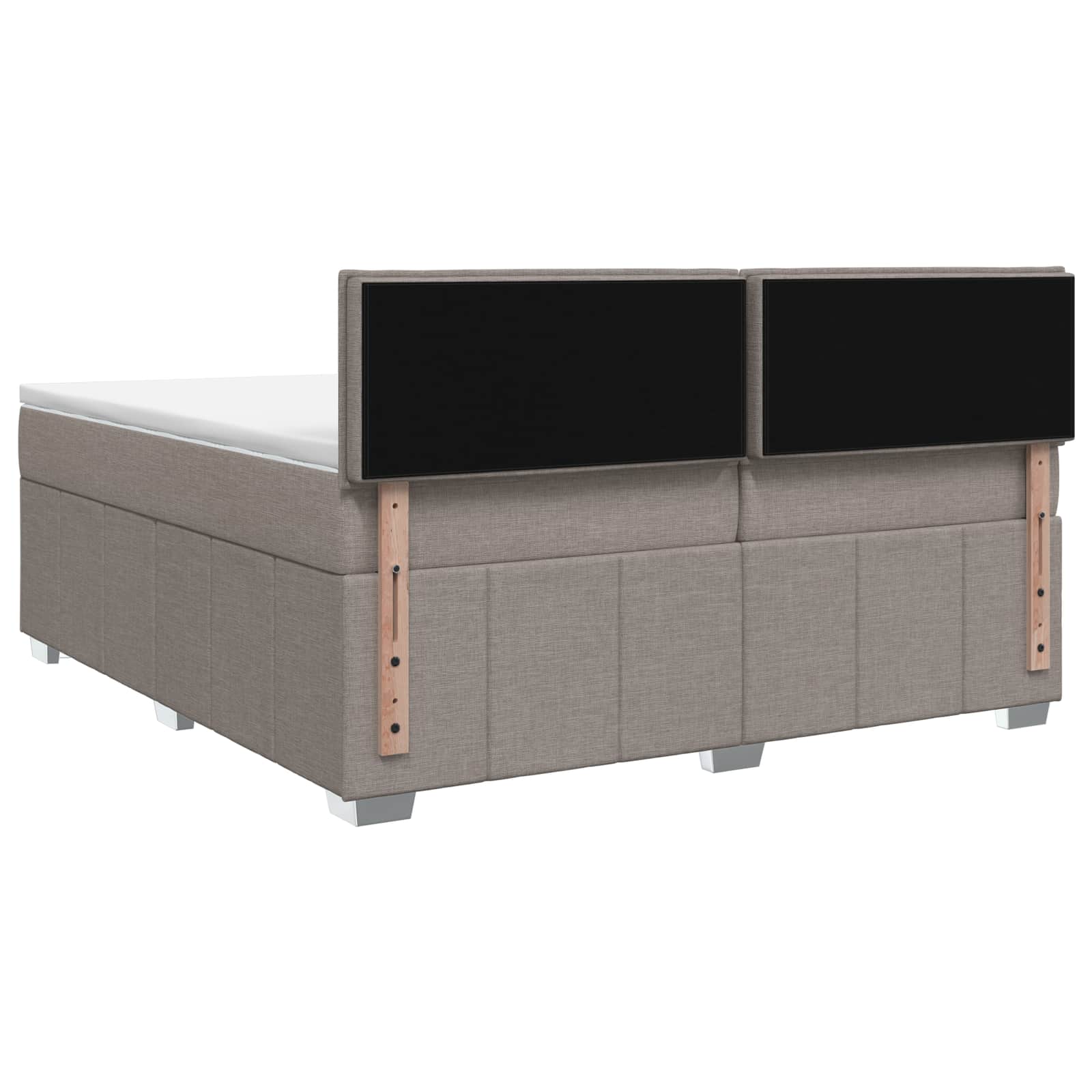 LED posteljni pod z vzmetnico Taupe 200 x 200 cm Blago