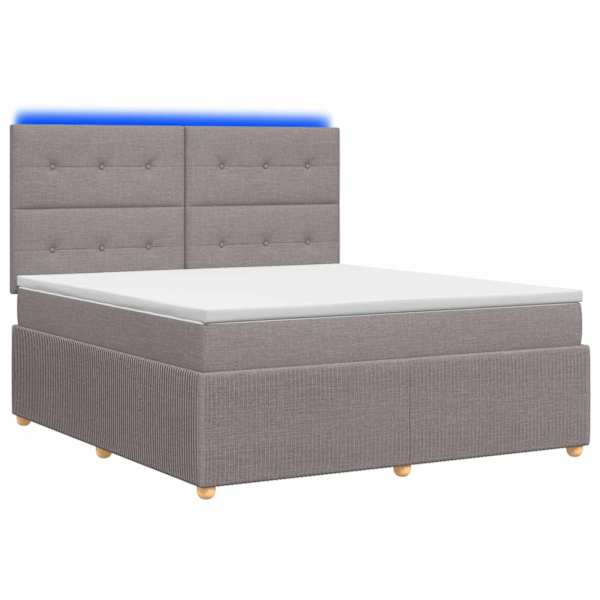 vidaXL LED kastivoodiga madrats Pruunikashall 140 x 200 cm kangas